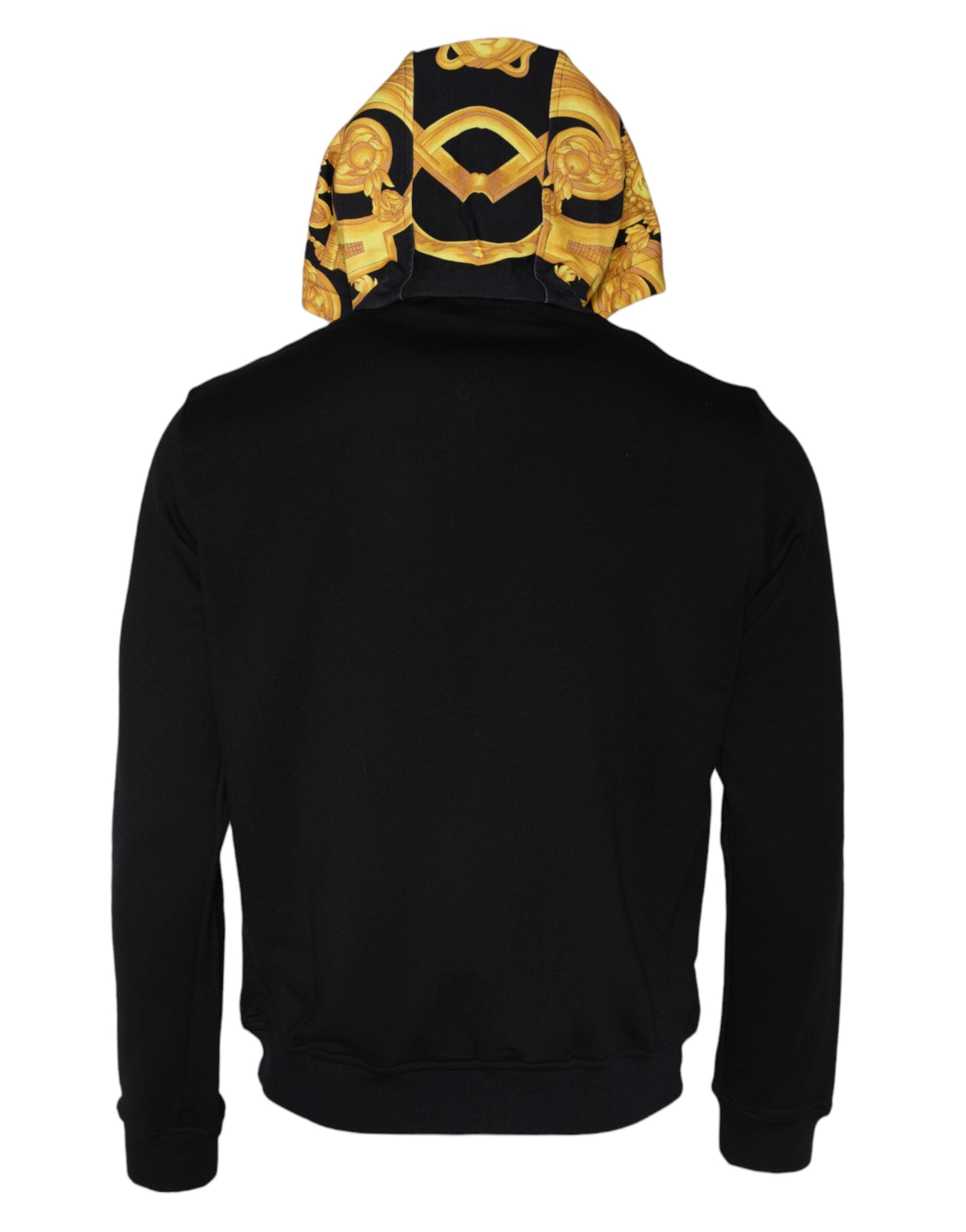 Sweat à capuche zippé en coton noir à imprimé Medusa Versace