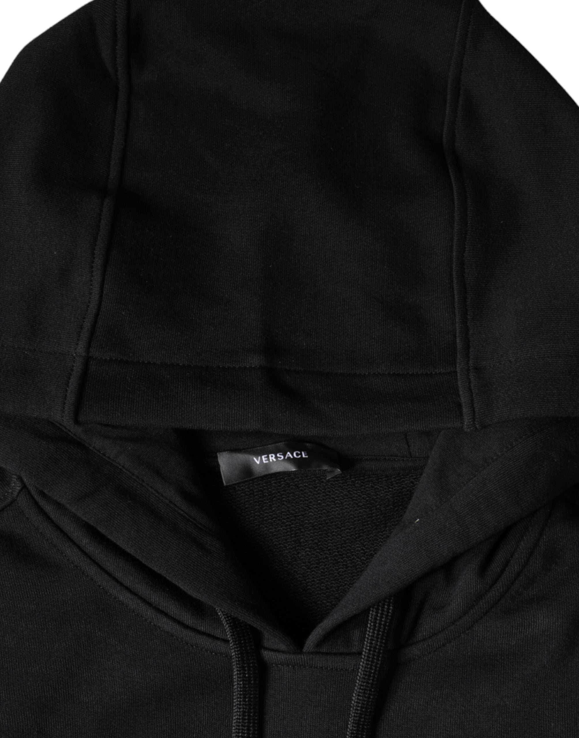 Sweat à capuche en coton noir à imprimé Medusa Versace