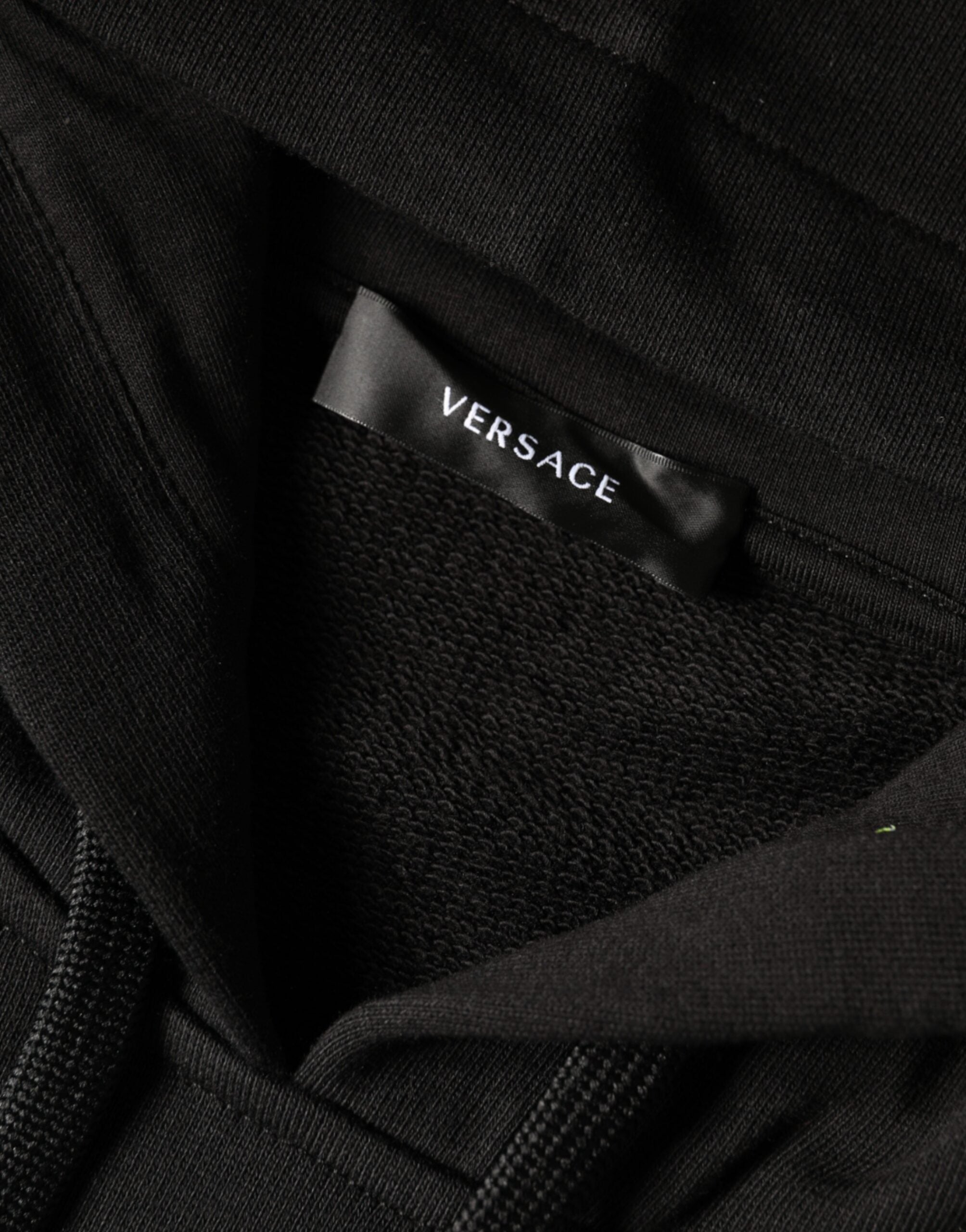 Sweat à capuche en coton noir à imprimé Medusa Versace