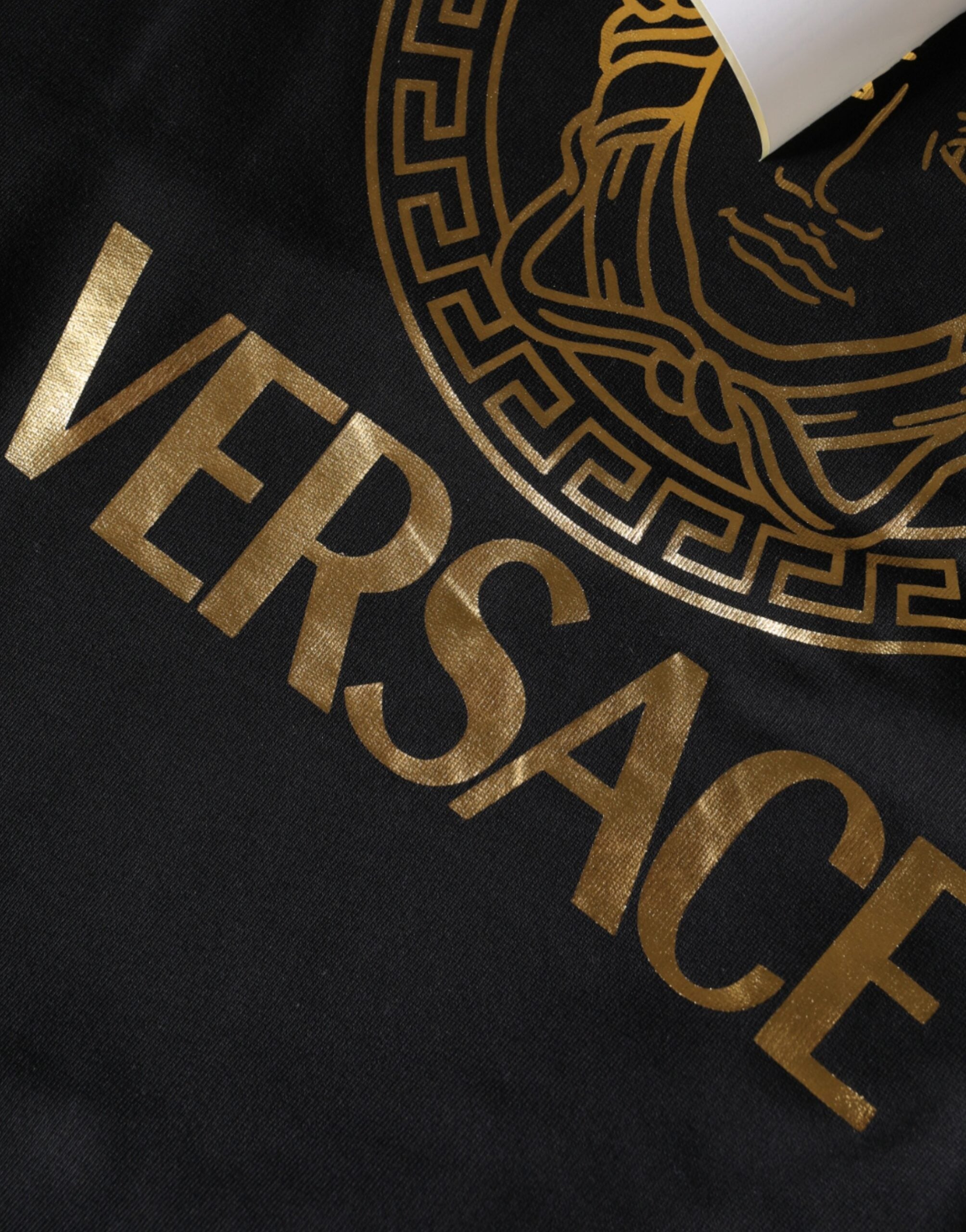 Sweat à capuche en coton noir à imprimé Medusa Versace