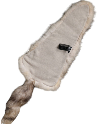 Écharpe d'hiver cache-cou en fourrure de renard marron givré Dolce &amp; Gabbana