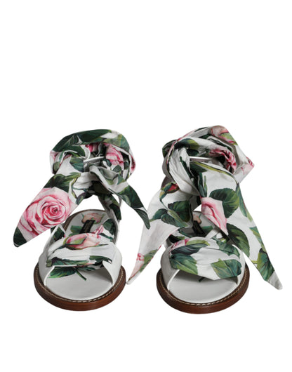 Sandales à bride cheville à imprimé floral multicolore Dolce &amp; Gabbana