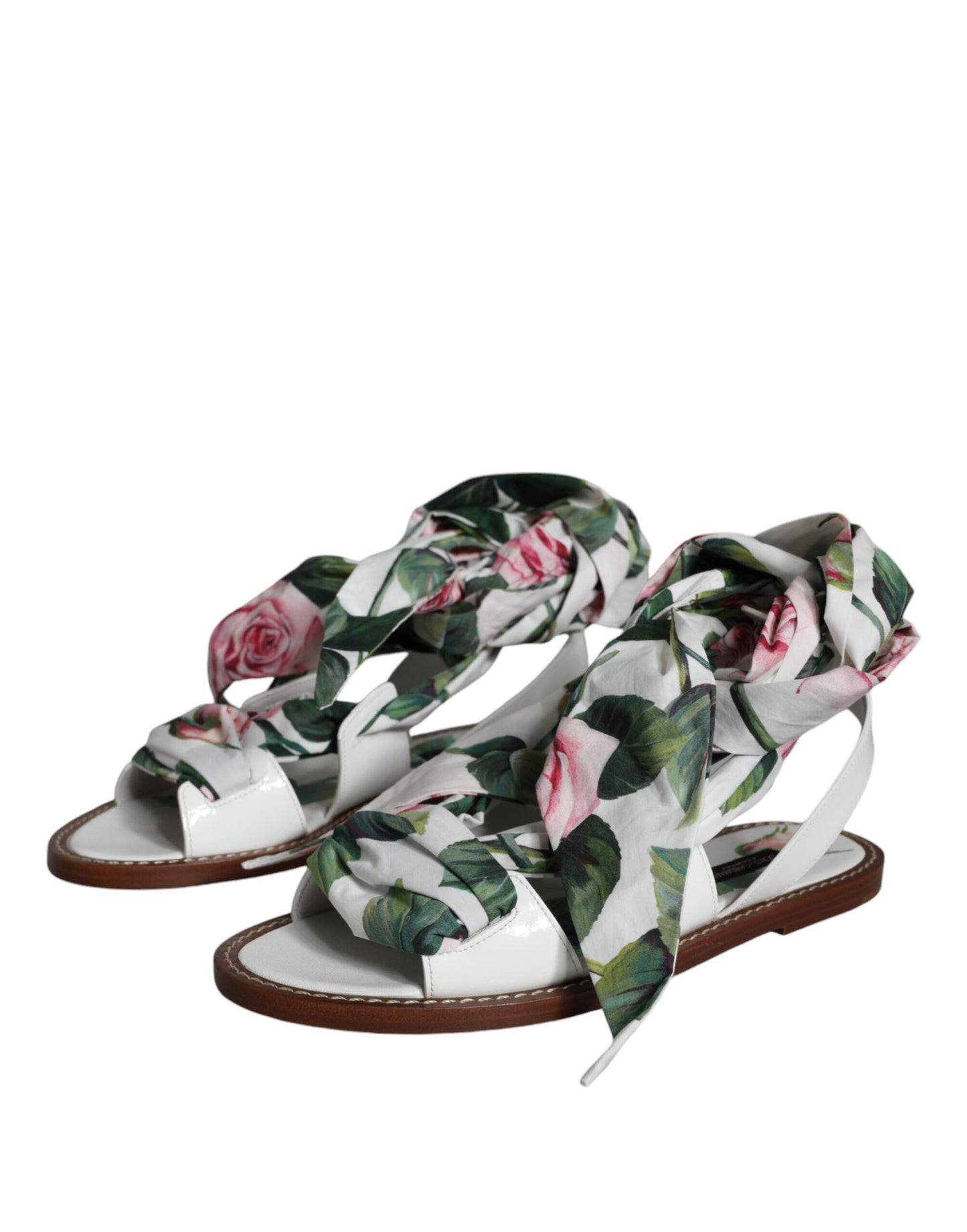 Sandales à bride cheville à imprimé floral multicolore Dolce &amp; Gabbana