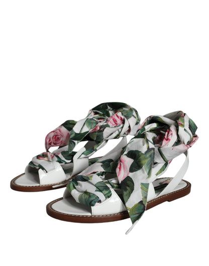 Sandales à bride cheville à imprimé floral multicolore Dolce &amp; Gabbana