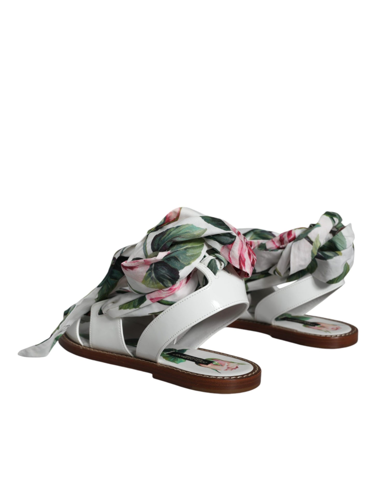 Sandales à bride cheville à imprimé floral multicolore Dolce &amp; Gabbana