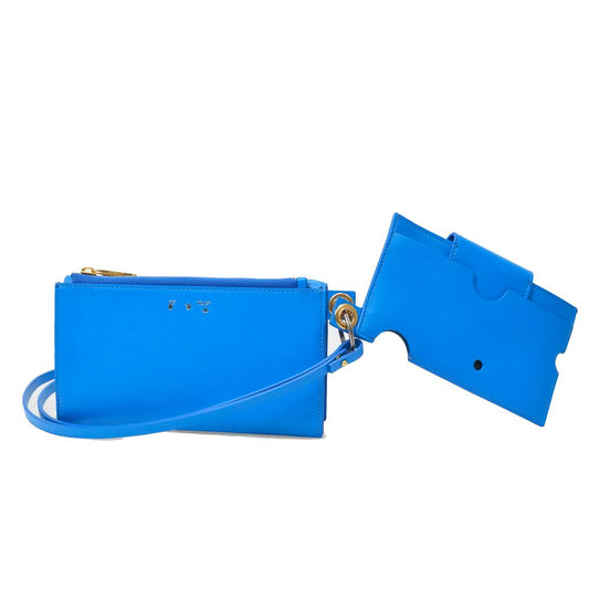 Sac à bandoulière en cuir bleu Off-White