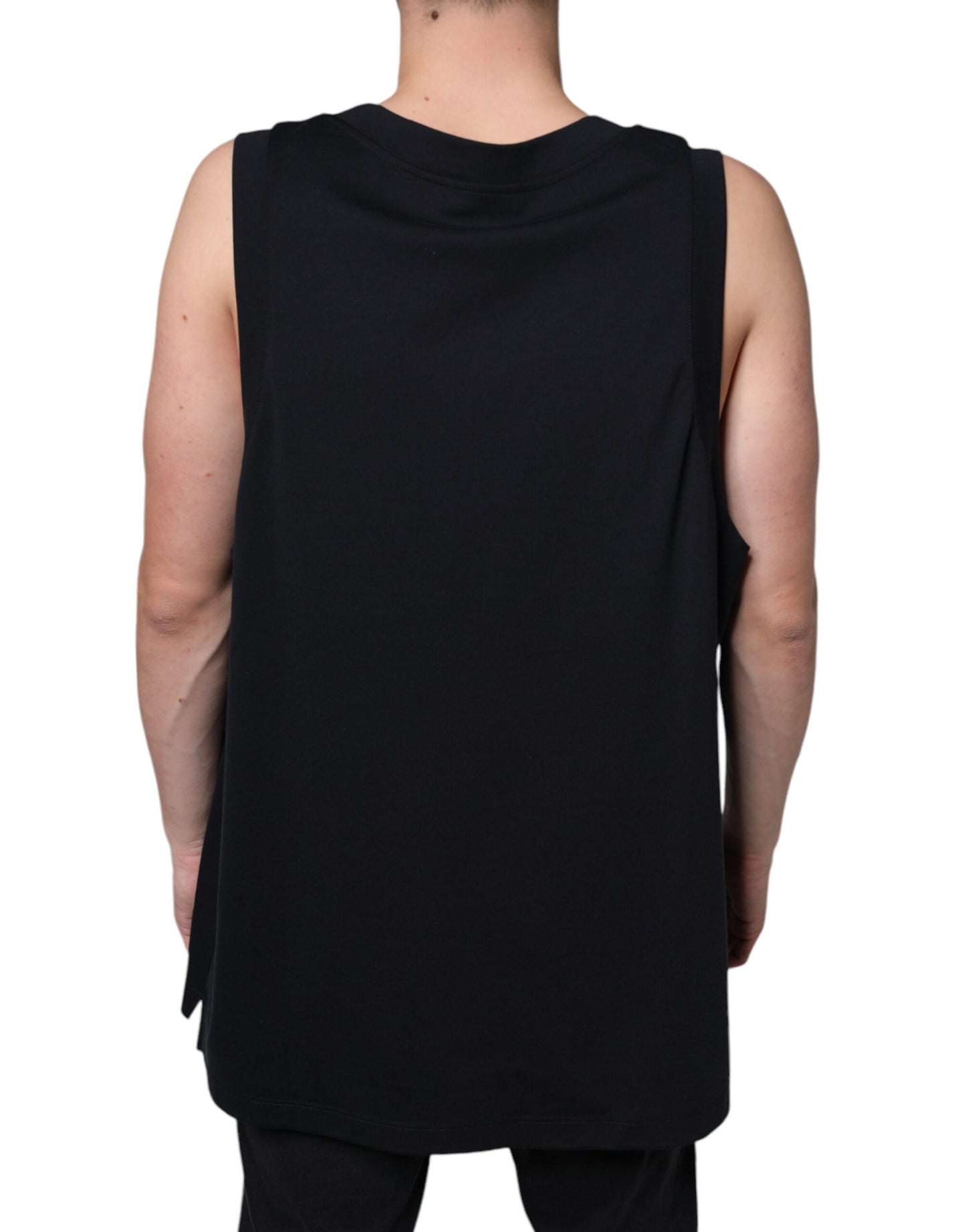 T-shirt sans manches en coton noir Dolce &amp; Gabbana Born To Be Free