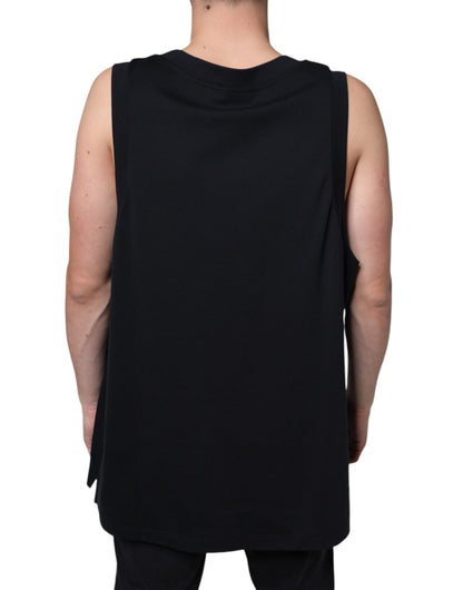 T-shirt sans manches en coton noir Dolce &amp; Gabbana Born To Be Free