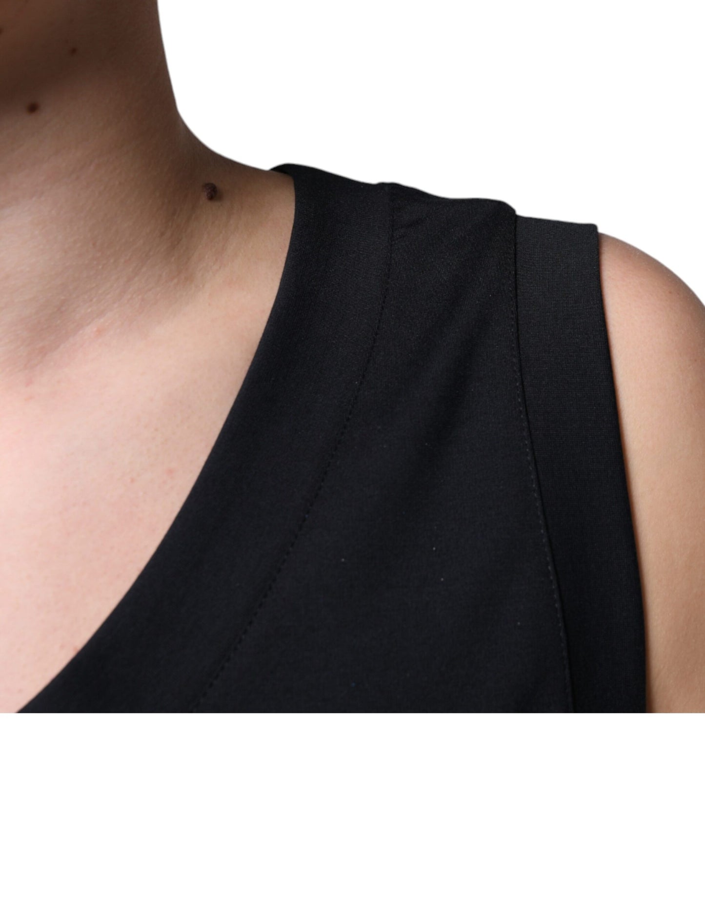 T-shirt sans manches en coton noir Dolce &amp; Gabbana Born To Be Free