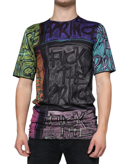 T-shirt en coton à imprimé graphique multicolore Dolce &amp; Gabbana