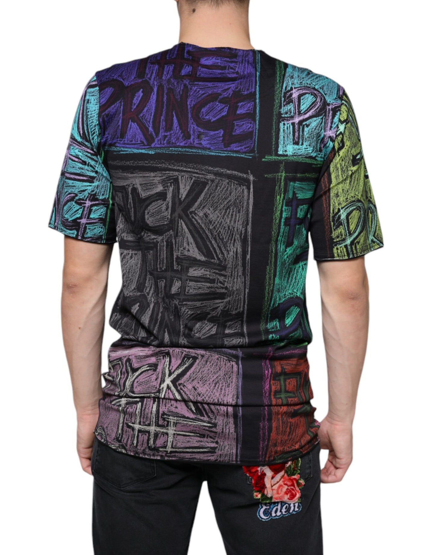 T-shirt en coton à imprimé graphique multicolore Dolce &amp; Gabbana