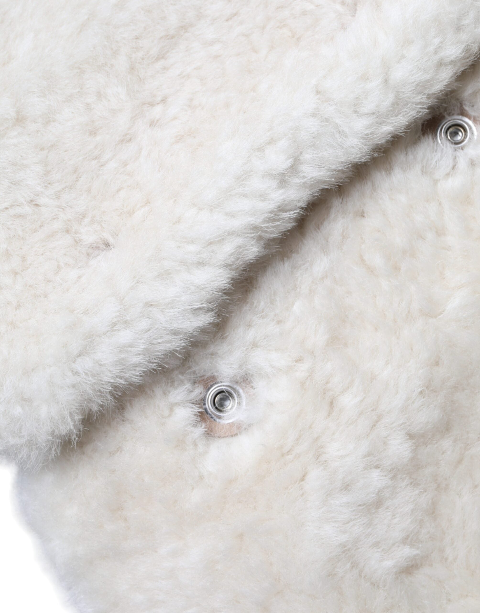 Veste en cuir et peau lainée Burberry WARRENFORD blanche