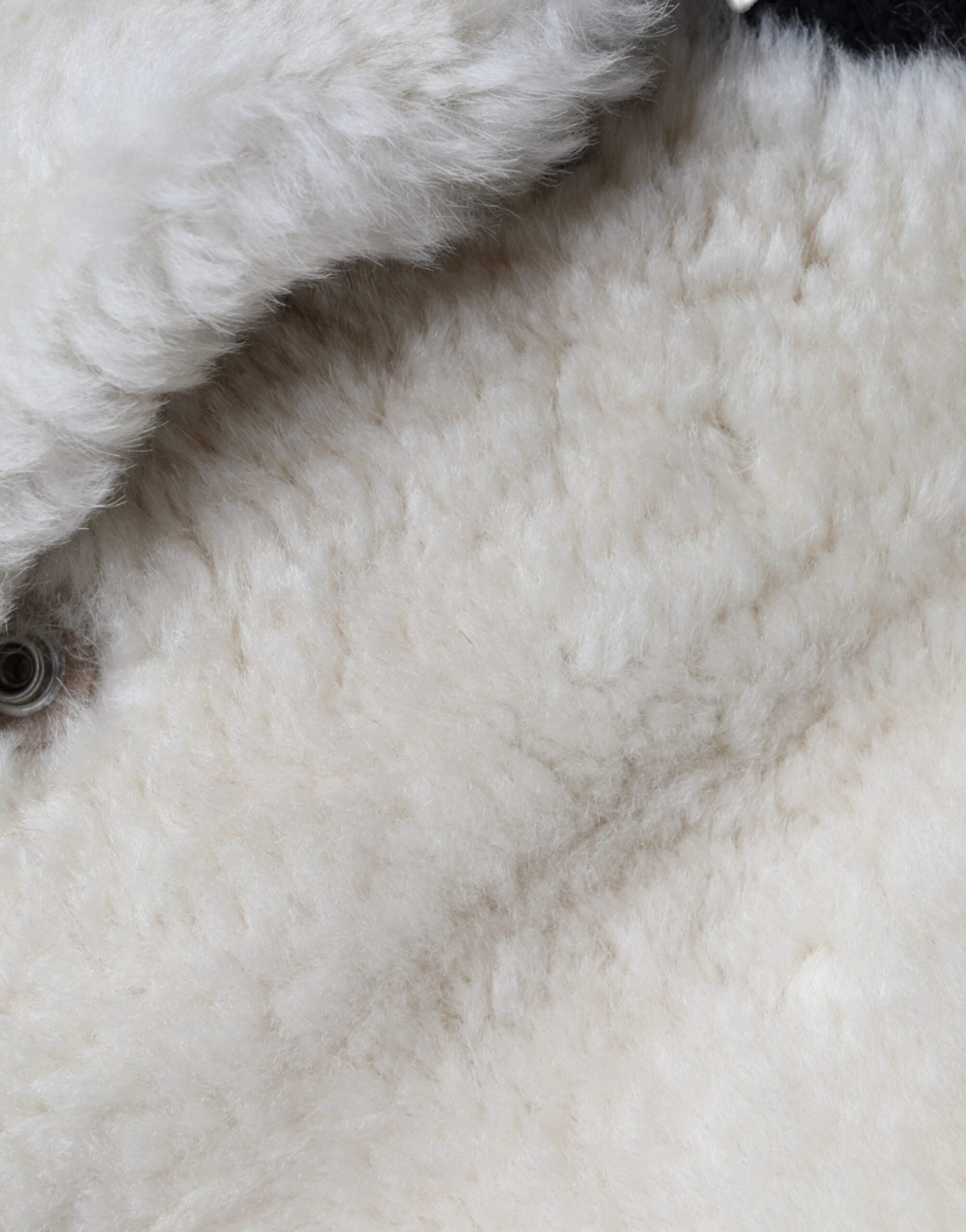 Veste en cuir et peau lainée Burberry WARRENFORD blanche