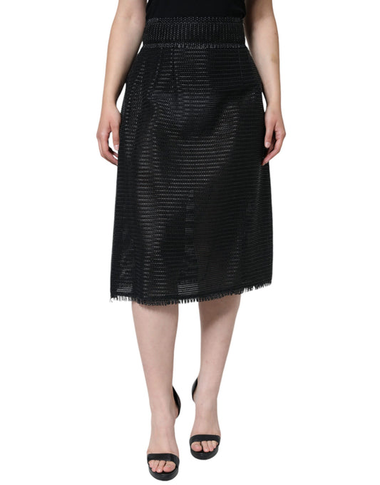 Jupe crayon taille haute en viscose noire Dolce &amp; Gabbana