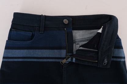 Mini-jupe en jean à rayures bleues Dolce &amp; Gabbana