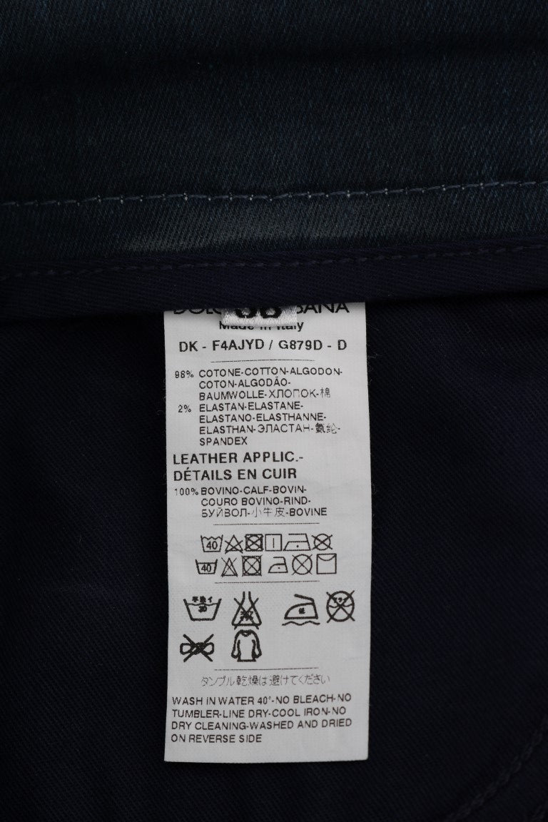 Mini-jupe en jean à rayures bleues Dolce &amp; Gabbana