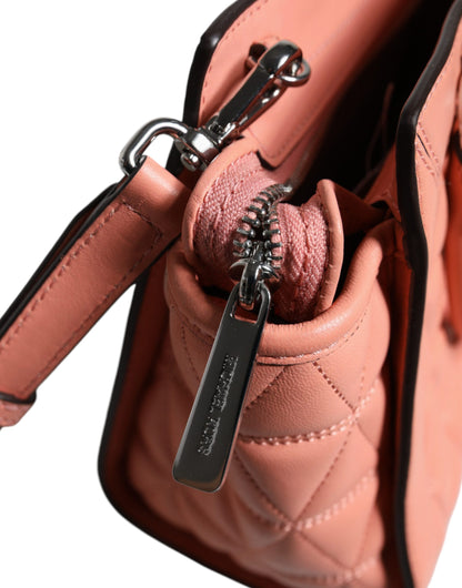 Sac messager Michael Kors en cuir matelassé pêche avec logo VIVIANNE