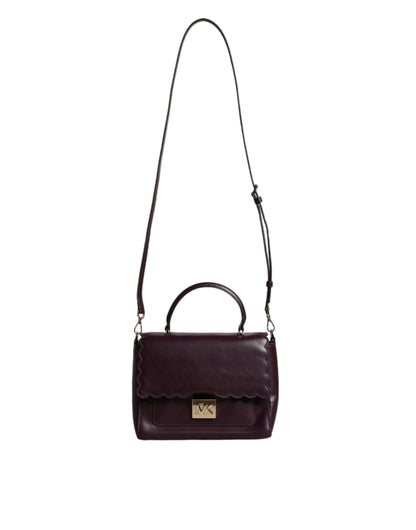 Sac à bandoulière MINDY en cuir violet avec plaque logo Michael Kors