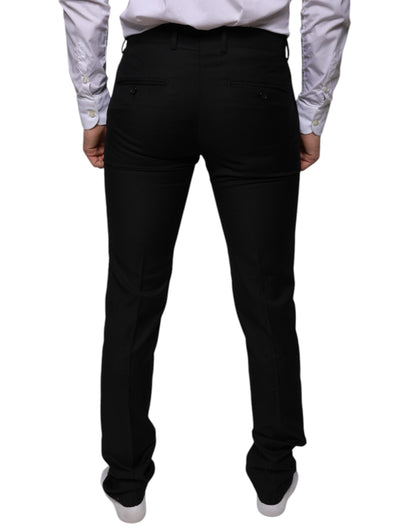 Pantalon habillé skinny en laine noire Dolce &amp; Gabbana