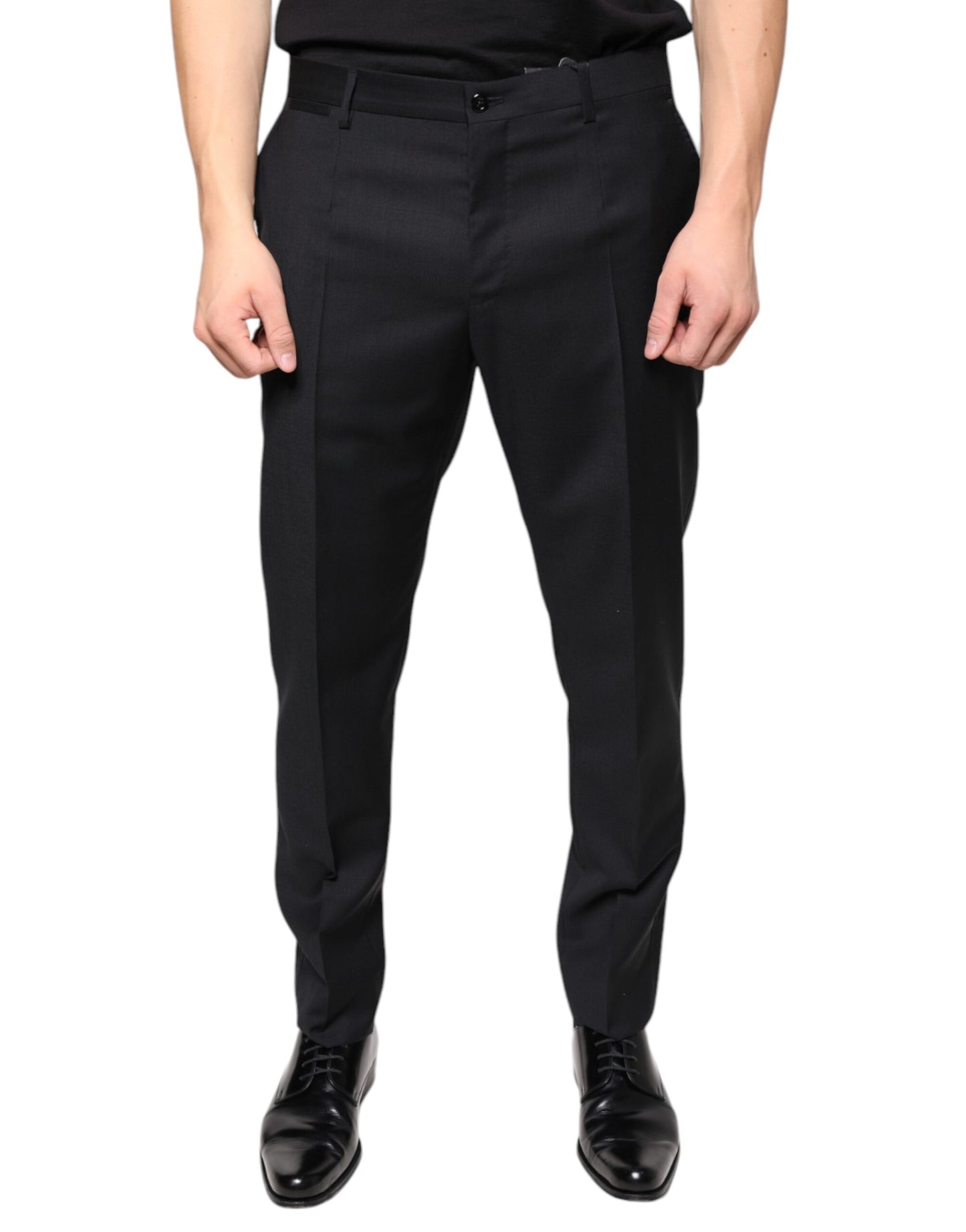 Pantalon skinny en laine noire Dolce &amp; Gabbana pour homme