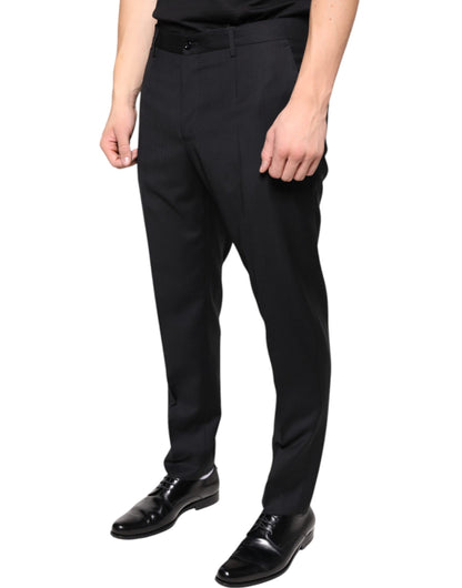 Pantalon skinny en laine noire Dolce &amp; Gabbana pour homme