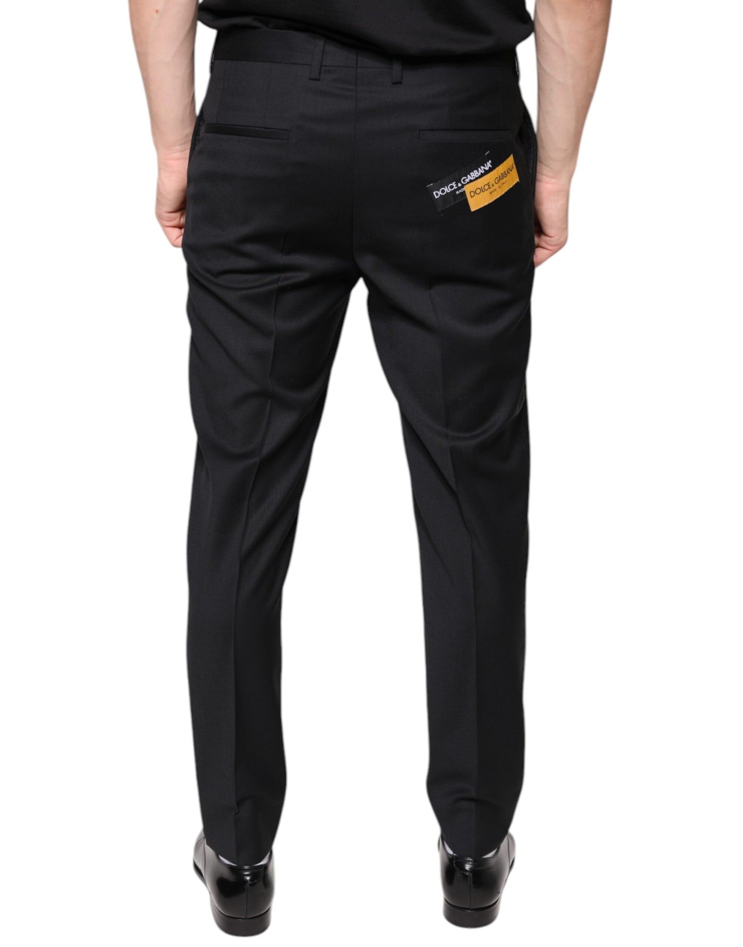 Pantalon skinny en laine noire Dolce &amp; Gabbana pour homme