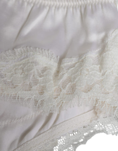 Soutien-gorge balconnet en soie stretch blanche Dolce &amp; Gabbana