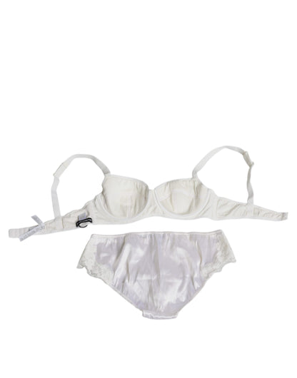 Soutien-gorge balconnet en soie stretch blanche Dolce &amp; Gabbana