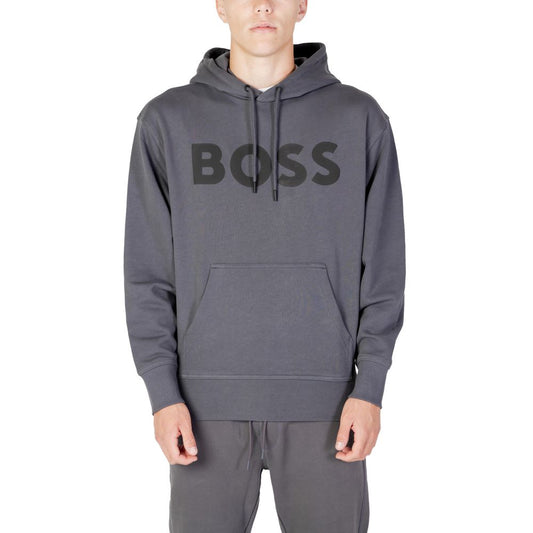 Sweat à capuche en coton gris Hugo Boss