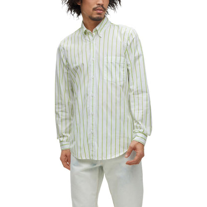 Chemise en coton vert Hugo Boss
