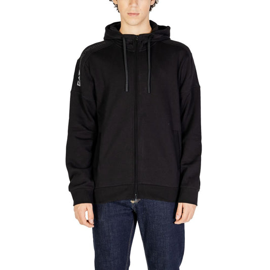 Sweat à capuche en coton noir EA7 Emporio Armani