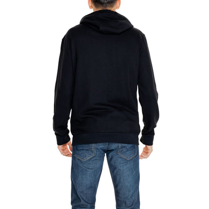 Sweat à capuche en coton noir EA7 Emporio Armani