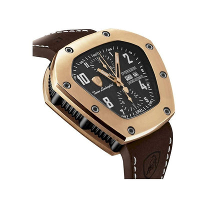 Lamborghini – Schwarze Lederuhr