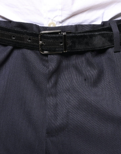 Pantalon habillé skinny en laine bleue Dolce &amp; Gabbana