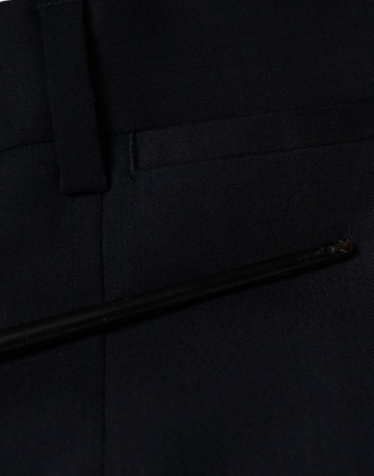 Pantalon habillé skinny en laine bleue Dolce &amp; Gabbana