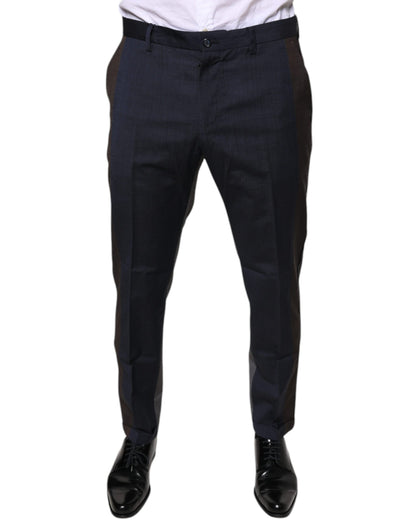 Pantalon habillé en coton et laine noir Dolce &amp; Gabbana