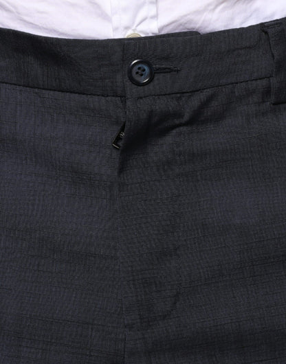 Pantalon habillé en coton et laine noir Dolce &amp; Gabbana