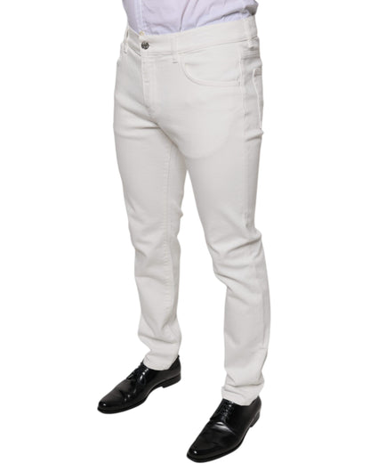 Jean skinny slim en coton blanc Dolce &amp; Gabbana pour homme