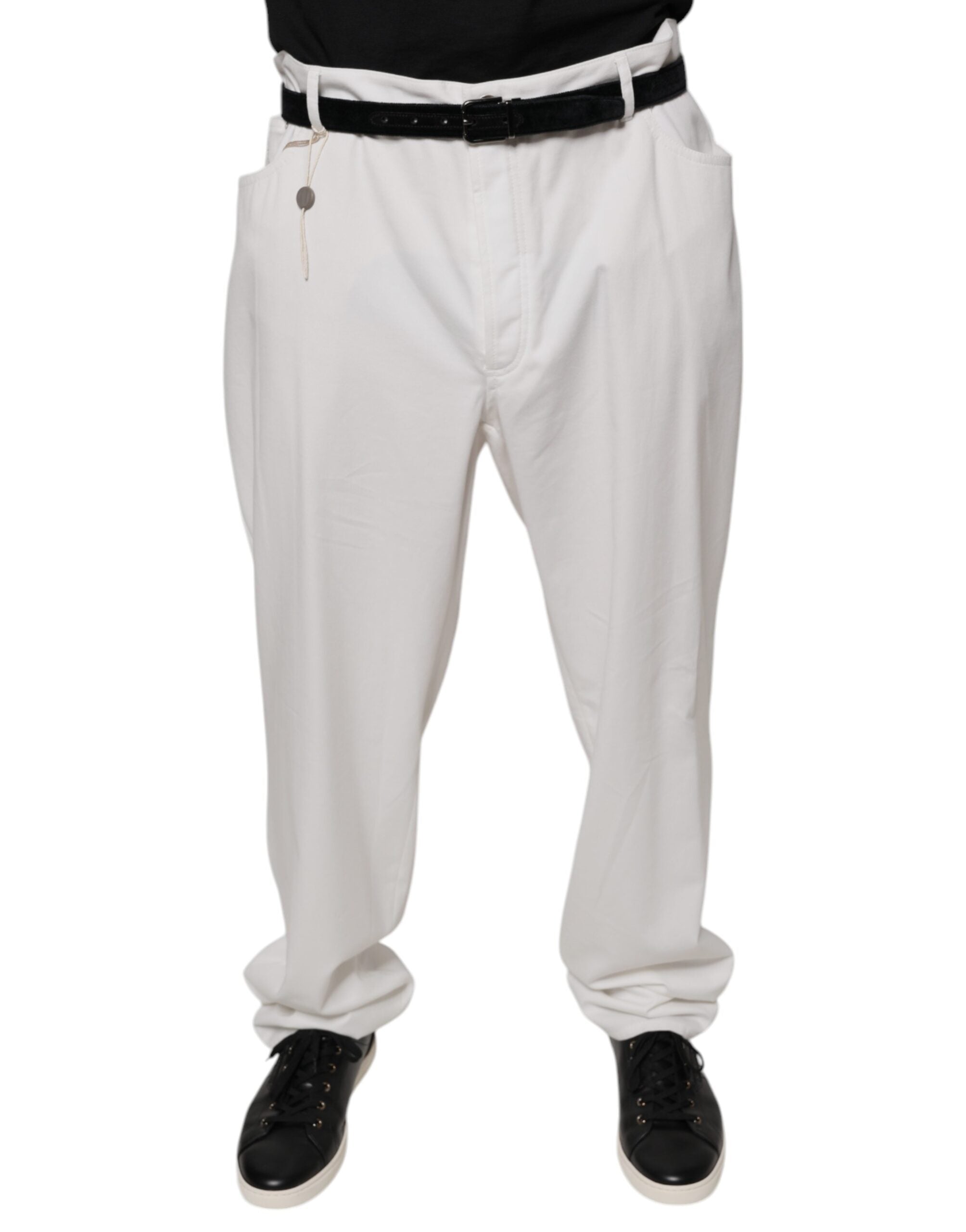Pantalon fuselé en coton blanc pour homme Brunello Cucinelli