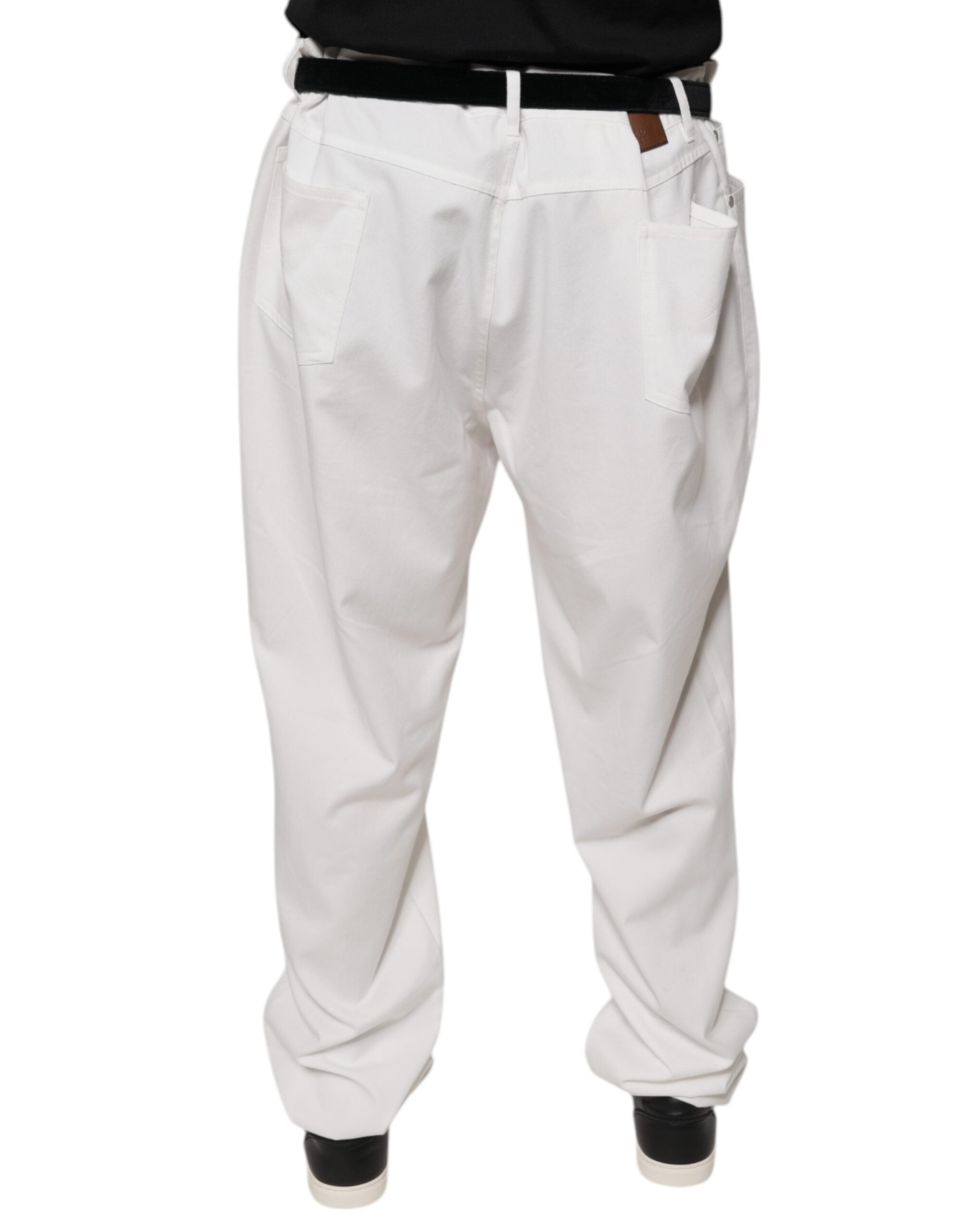 Pantalon fuselé en coton blanc pour homme Brunello Cucinelli