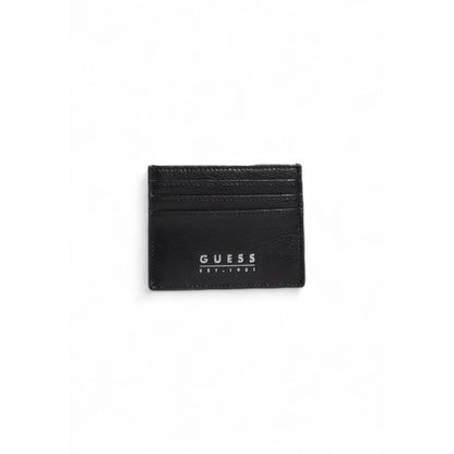 Guess – Kartenetui aus schwarzem Leder