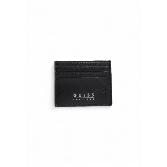 Guess – Kartenetui aus schwarzem Leder