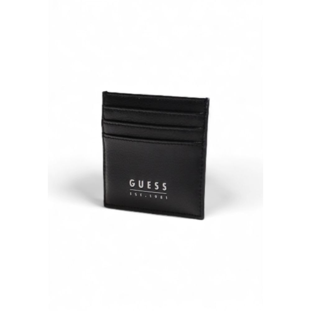 Guess – Kartenetui aus schwarzem Leder