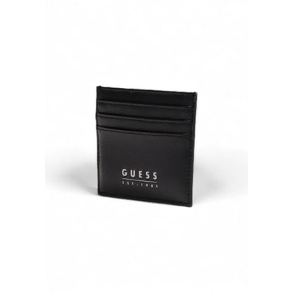 Guess – Kartenetui aus schwarzem Leder