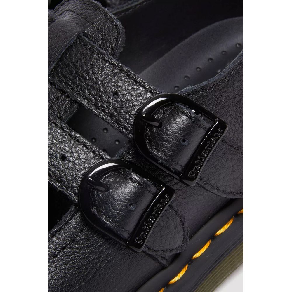 Dr. Martens Schwarze Lederplattform