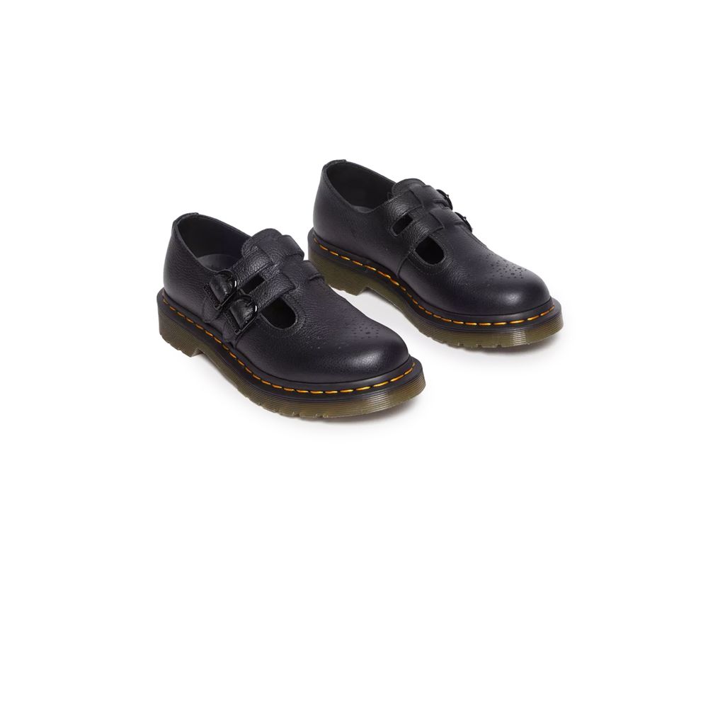 Dr. Martens Schwarze Lederplattform