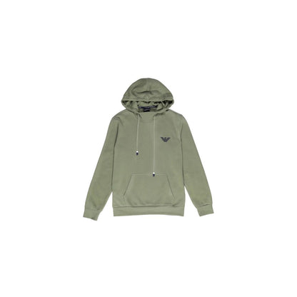 Sweat à capuche en coton vert Emporio Armani Underwear