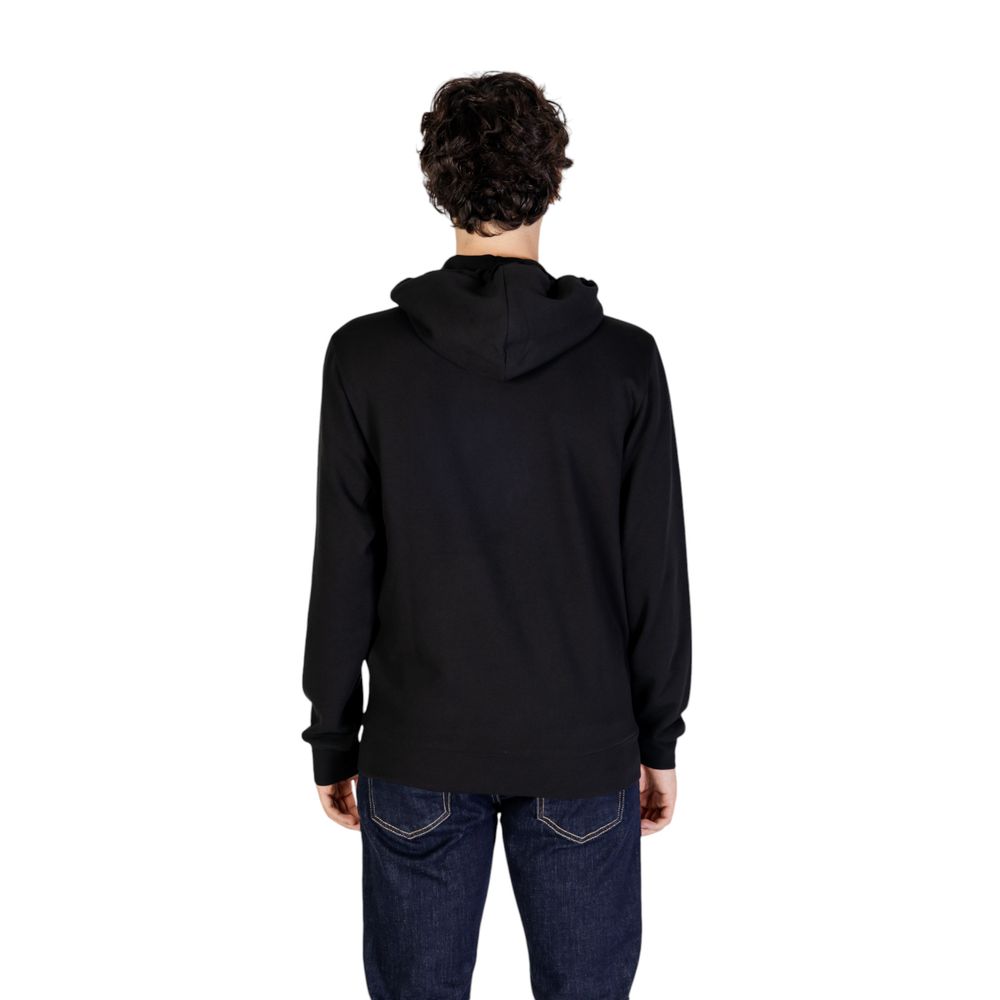 Sweat à capuche en polyester noir Emporio Armani Underwear