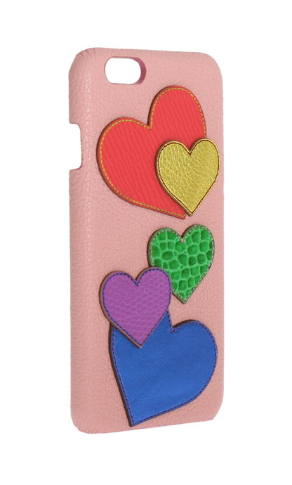 Coque de téléphone en cuir rose motif cœur Dolce &amp; Gabbana