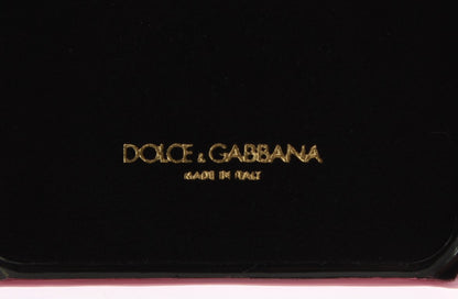 Coque de téléphone en cuir rose motif cœur Dolce &amp; Gabbana